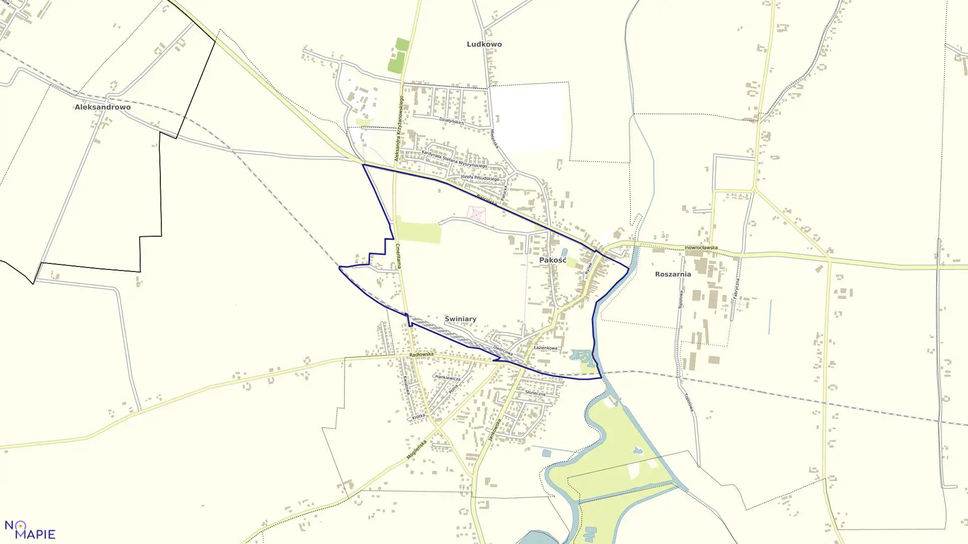 Mapa obrębu Pakość Obr. 2 w gminie Pakość